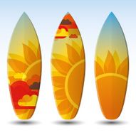 Vector Surfboards Design Template with Abstract Pattern N15
