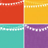 Party Garlands Background Set EPS8