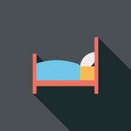 Hotel flat icon with long shadow N31