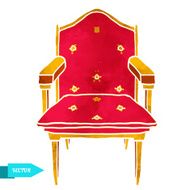 Watercolor vintage armchair
