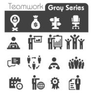 Teamwork Icons Gray Series N2
