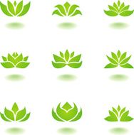 Green lotus icons