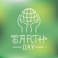 Vector earth day logo in linear style