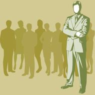 Man Standing Out From Waiting Line