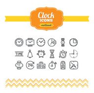 Set of hand drawn clock icons N2