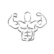 Bodybuilder silhouette abstract vector illustration N7