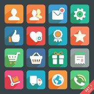 Universal Flat icons set for Web and Mobile App N2