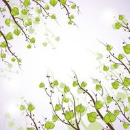 Corner background Branches with leaves