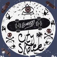Vintage Label skateboard style N2