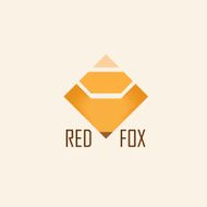 Stylized silhouette of fox on a light background