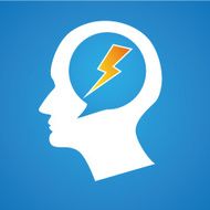 Thinking Head a lightning Vector illustration
