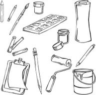 vector silhouettes of the elements art N2
