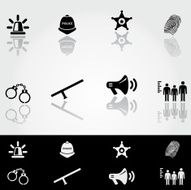 police icons set N3
