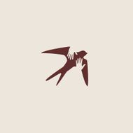 Swallow bird abstract vector logo design template N15