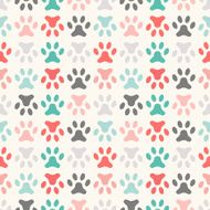 Animal seamless vector pattern of paw footprint Endless texture N3
