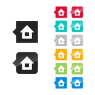 Home icon for user interface - flat and glossy