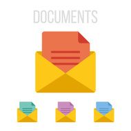 Vector envelope and document icons N2