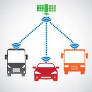 Smart car system with wireless connectivity satellite Connected Car Front view N2