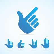 Vector flat hand icon set