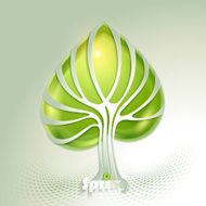 Abstract paper tree with green leaf N4