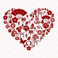 Chinese icon set heart