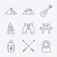 Outline stroke Camping icons N5