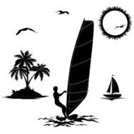 Set of elements vacation in the tropics