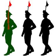 Silhouette soldiers during a military parade N2