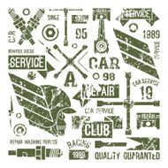 Car service badges in retro style