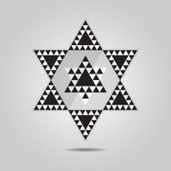 Abstract geometrical triangle tile hexagram icon N2