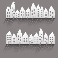 Paper houses with long shadow N3