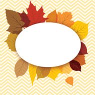 Autumn frame on chevron background
