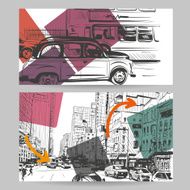 Set of city banner design elements vector illustration N14