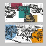 Set of city banner design elements vector illustration N15