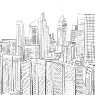Office building hand drawn vector illustration N8