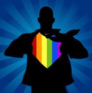 Gay man revealing his colors