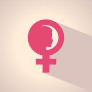 Female face and symbol
