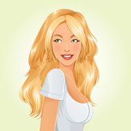 Cute young woman looking aside and smiling