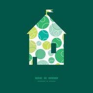 Vector abstract green circles house silhouette pattern frame N2