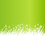 Green backdrop and white grass frame for your text