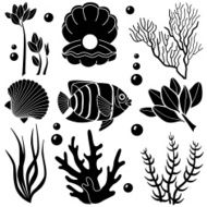 sea creatures design elements N11