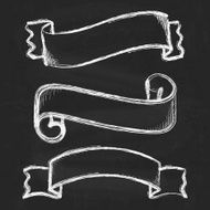 Hand drawn sketch ribbons N3