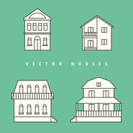 Houses set Isolated elements for design