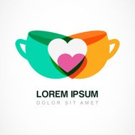 Abstract logo design template Green tea and coffee cup symbol N2