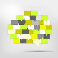 Brain with speech bubbles Colorful speak and dialog N3