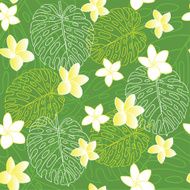 Palm leafs and flower pattern N2