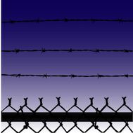 barbed wire at dusk