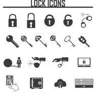 Lock icons set N6