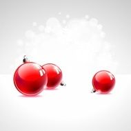 Holiday illustration with red Christmas balls