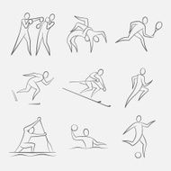 Line-Art Sports Figures